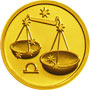 Золотые юбилейные монеты России Весы 25 рублей Серия: Знаки зодиака 