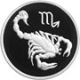 Серебряные юбилейные монеты России Скорпион 2 рубля Серия: Знаки зодиака 