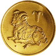 Золотые юбилейные монеты России Овен 25 рублей Серия: Знаки зодиака
