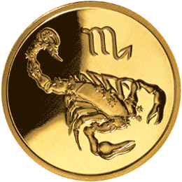 Золотые юбилейные монеты России Скорпион Серия: Знаки зодиака 50 рублей