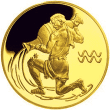 Золотые юбилейные монеты России Водолей 50 рублей Серия: Знаки зодиака