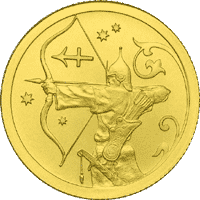 Золотые юбилейные монеты России Серия: Знаки зодиака 25 рублей Стрелец