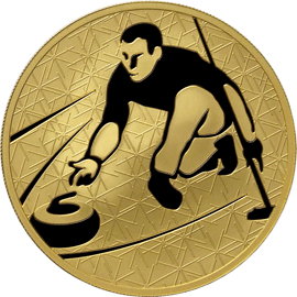 Золотые памятные монеты России Керлинг 200 рублей Серия: Зимние виды спорта