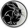 Серебряные юбилейные монеты России Кролик 3 рубля Серия : Лунный календарь