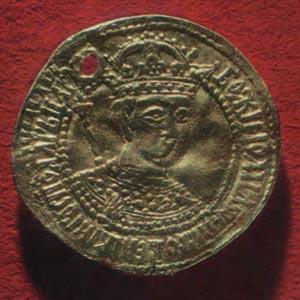 Уникальная монета Росии - Золотой угорский (червонец) царя Бо­риса Годунова (1598—1605) для царских пожалований.