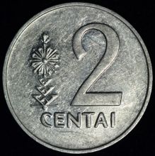 Купить 2 CENTAI (цента) 1991 года цена
