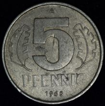 Купить 5 PFENNIG (Пфеннигов) 1968 года цена