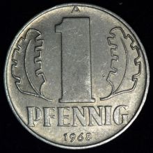 Купить 1 PFENNIG (Пфенниг) 1968 года цена