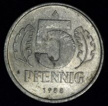 Купить 5 PFENNIG (Пфеннигов) 1988 года цена