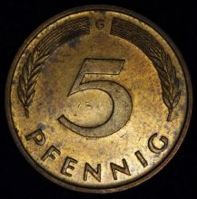 Купить 5 PFENNIG (Пфеннигов) 1989 года G цена