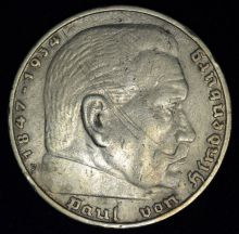 Купить 5 рейхсмарок 1936 года D монета Германии Третий Рейх серебро