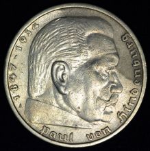Купить 5 рейхсмарок 1936 года A монета Германии Третий Рейх серебро