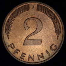 Купить 2 PFENNIG (Пфеннига) 1991 года J цена