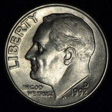 Купить One Dime 1992 Дайм (10 центов) Рузвельта цена стоимость