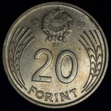 Купить 20 FORINT (форинтов) 1989 года стоимость