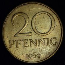 20 PFENNIG (Пфеннигов) 1969 года купить цена