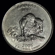 Купить 25 центов квотеры США Штаты Канзас Kansas цена