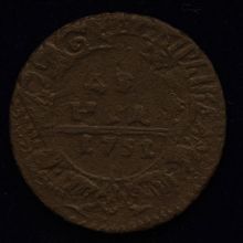 Купить Денга 1731 года перечекан с копейки Петра I цена стоимость монеты